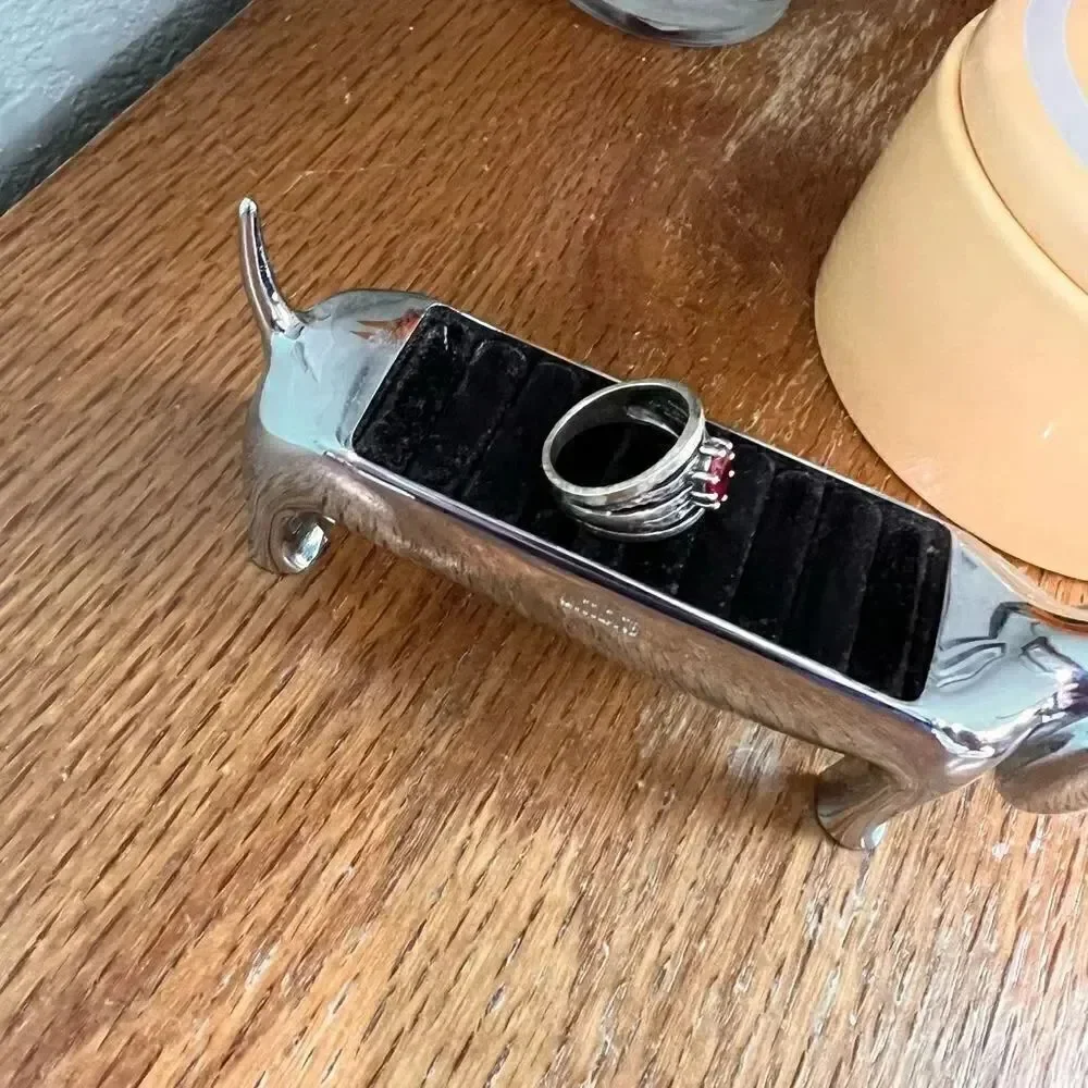 EUC Silver and Red Size 8 Ring